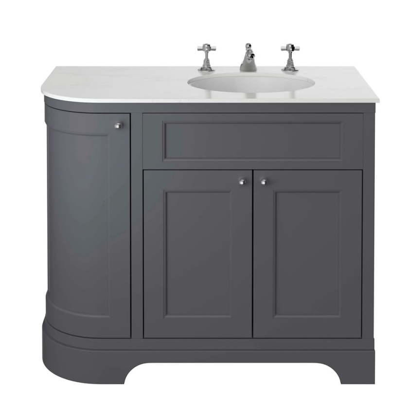 Heritage Wilton 1000mm Graphite Right Hand Corner Vanity Unit